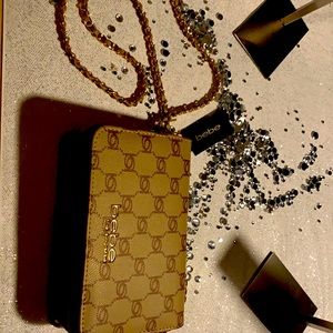 Bebe gold link strap crossbody